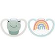Lot de 2 Sucettes SPACE 0-6m Grenouille/Arc en ciel NUK