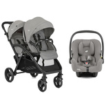 Poussette DUO EVALITE double + I-SNUG 2 Pebble