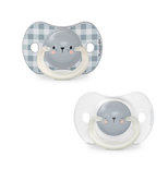 Pack de 2 sucettes 0-6 mois SX PRO Night&Day Gris foncé