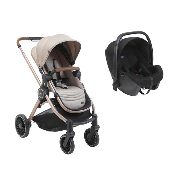 Poussette Duo Best Friend Pro Desert taupe  + Siège-auto KORY I-size CHICCO