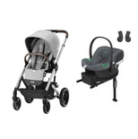 Poussette DUO Balios S SLV Lava Grey Aton B2 avec Base One Steel Grey