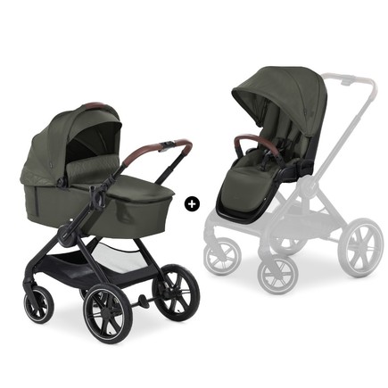 Poussette TRIO Walk N Care AIR Set Dark Olive Drive N Care + Base isofix Black HAUCK