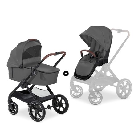 Poussette TRIO Walk N Care AIR Set Dark Grey Drive N Care + Base isofix Black HAUCK