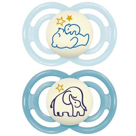 Lot de 2 sucettes Perfect animaux dès 6 mois Planet Love Night - Coloris aléatoire MAM - 11