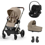 Poussette trio Balios S Lux TPE Almond Beige Nacelle Lux Almond Beige Cloud G I-Size Moon Black