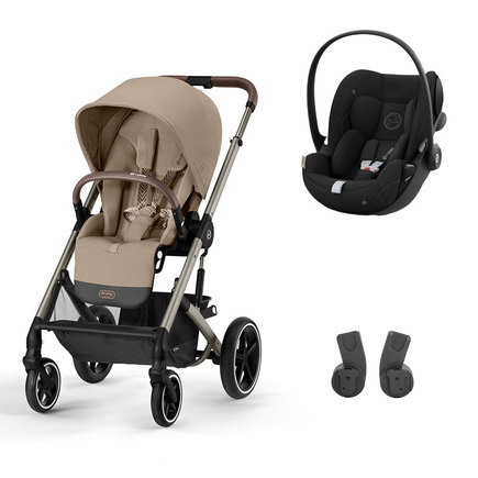 Poussette duo Balios S Lux TPE Almond Beige Cloud G I-Size Moon Black CYBEX