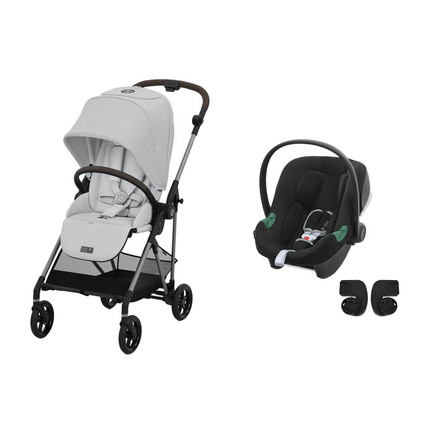 Poussette Duo Melio 4 Fog Grey + ATON B2 Volcano Black CYBEX