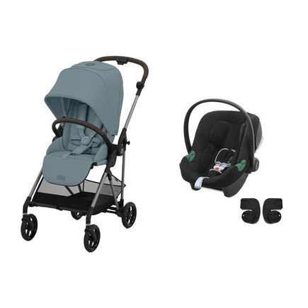 Poussette Duo Melio 4 Stormy Blue + ATON B2 Volcano Black CYBEX