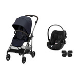 Poussette Duo Melio 4 Dark Blue-navy + Cloud G I-Size Moon Black