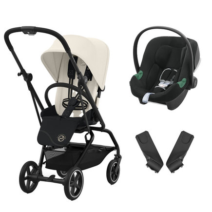 Poussette duo Eezy S Twist+ 2 BLK Blanc + Aton B2 Volcano Black CYBEX