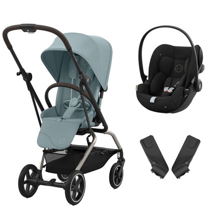 Poussette duo Eezy S Twist+ 2 BLK Bleu + Cloud G Moon Black CYBEX