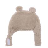 Bonnet ours fausse fourrure angora beige 0/6 mois