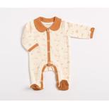 Pyjama naissance avec col Orsino - Beige