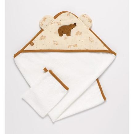 Cape de bain et gant Orsino - Beige SAUTHON Baby déco