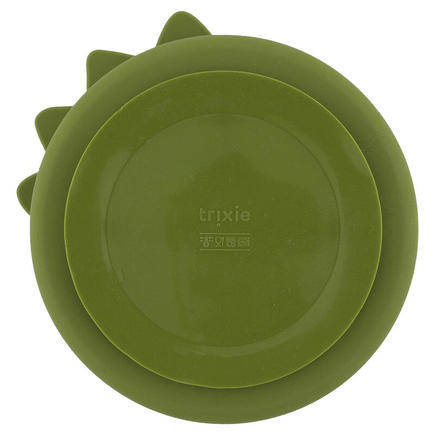 Assiette avec ventouse en silicone et compartiments Mr. Dino - Vert TRIXIE - 3