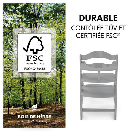 Chaise haute Alpha+ - Gris HAUCK - 21