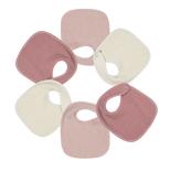 Lot de 6 bavoirs de naissance nid d'abeille - Beige/rose