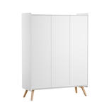 Armoire 3 portes Vintage - Blanc/chêne