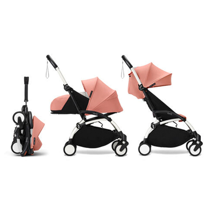 Poussette YOYO 3 Pack 0+ et 6+ Ginger / Cadre Blanc STOKKE