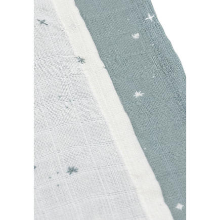 Lot de 3 langes en gaze de coton small 70x70cm Twinkling - Sea green JOLLEIN - 3