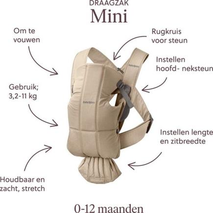 Porte-bébé Mini Tissé Beige BABYBJÖRN - 3