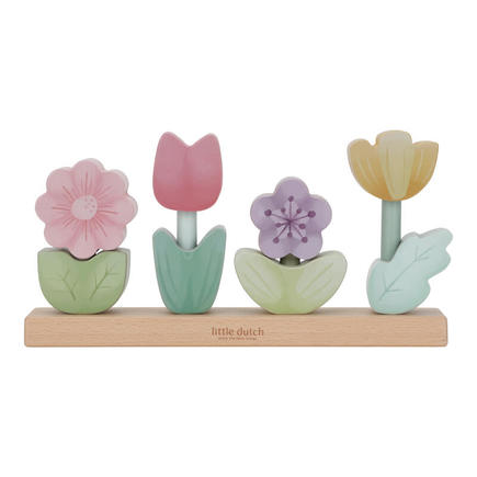 Puzzle fleurs a empiler en bois fsc LITTLE DUTCH
