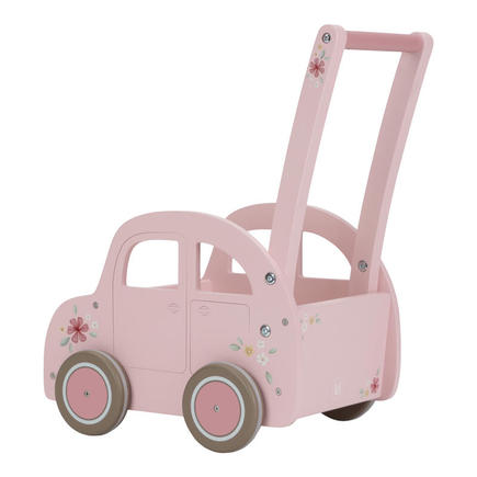 Chariot de marche voiture en bois FSC - Rose LITTLE DUTCH - 4