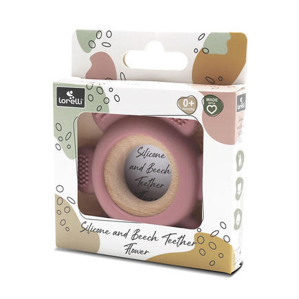 Anneau de dentition en silicone et hêtre Fleur Rose LORELLI - 2