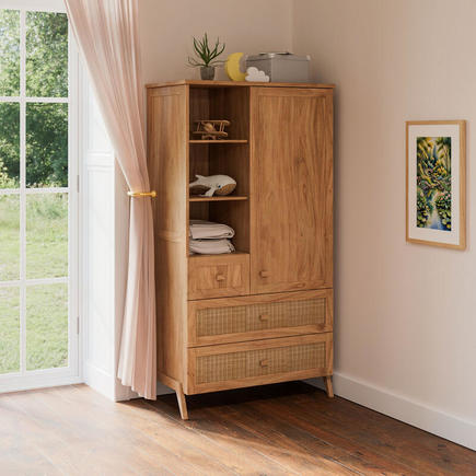 Armoire 1 porte MARELIA BOIS Naturel THEO - 2