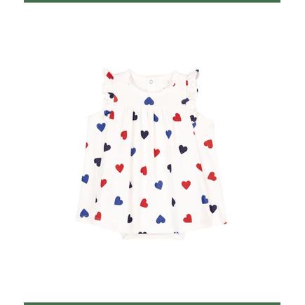 Robe sans manche + body marshmallow/multico 6 mois PETIT BATEAU