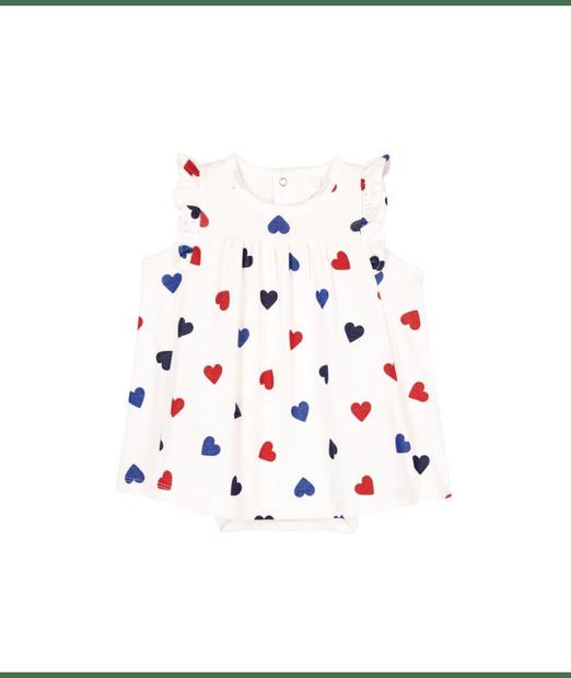 Robe sans manche + body marshmallow/multico 6 mois PETIT BATEAU