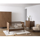 Chambre TRIO Lit 70x140 + Commode + Armoire ASHI Châtaignier + PAL OFFERT