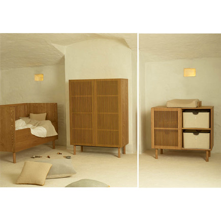 Chambre TRIO Lit 70x140 Commode Armoire HAI NO KI + PAL OFFERT QUAX