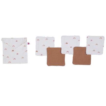 Lingettes lavables et pochette assortie arc-en-ciel BB&CO