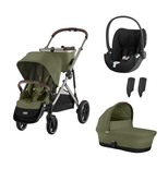 Poussette TRIO Gazelle S + Nacelle Moss Green + Cloud T Sepia Black