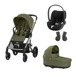 POUSSETTE TRIO Balios S Lux+ Nacelle Moss Green + Cloud T I-Size Sepia Black