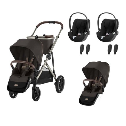 Poussette Jumeaux Gazelle S Chocolate Brown + 2 Cloud T Sepia Black CYBEX