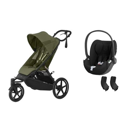 Poussette DUO Avi Spin Moss Green + CLOUD T i-Size Sepia Black CYBEX