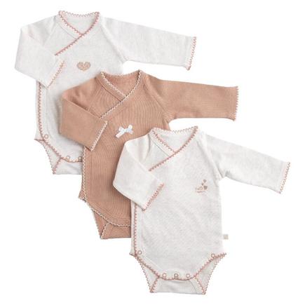 Lot de 3 bodies 3 mois Petit Cœur - Beige SAUTHON Baby déco