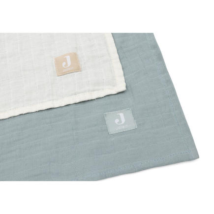 Lot de 2 langes en gaze de coton 115x115cm Sea Green/Ivory JOLLEIN - 2