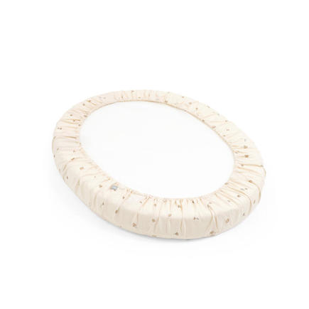 Drap housse Sleepi Mini Ecru fleuri OCS STOKKE - 2