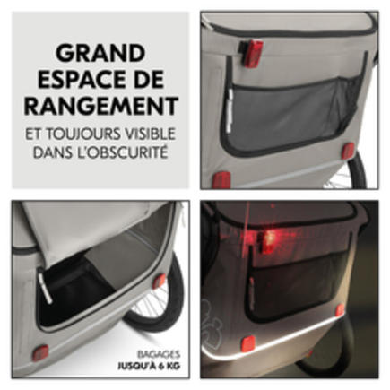 Poussette remorque de vélo Bike N Walk duo Light Grey HAUCK - 3