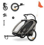 Poussette remorque de vélo Bike N Walk duo Light Grey