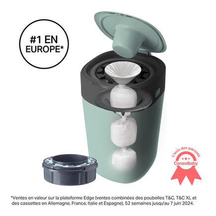 Poubelle à couches Twist & Click Vert + 1 recharge TOMMEE TIPPEE - 2