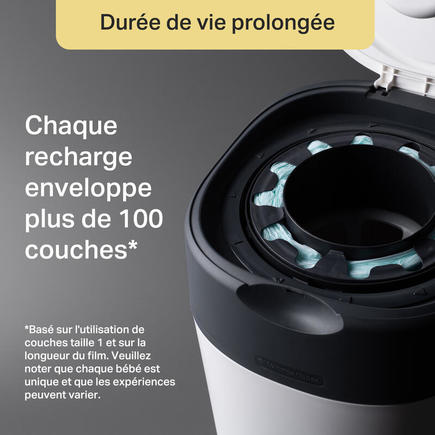 Poubelle à couches Twist & Click Blanc + 12 recharges TOMMEE TIPPEE - 6