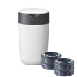 Poubelle à couches Twist & Click Blanc + 4 recharges TOMMEE TIPPEE