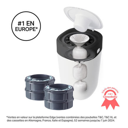 Poubelle à couches Twist & Click Blanc + 4 recharges TOMMEE TIPPEE - 2