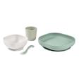 Coffret Repas Silicone 4 Pièce - Sage Green BEABA