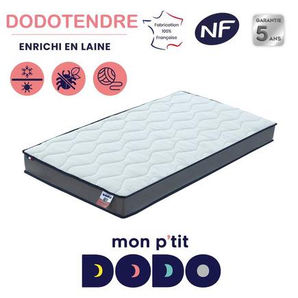 Matelas DODOTENDRE (face été/face hiver) 60x120 cm Blanc/Anthracite MON P'TIT DODO - 2