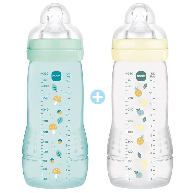 Lot de 2 biberons Easy Active 2e âge 330ml 6m Ice Pearl MAM